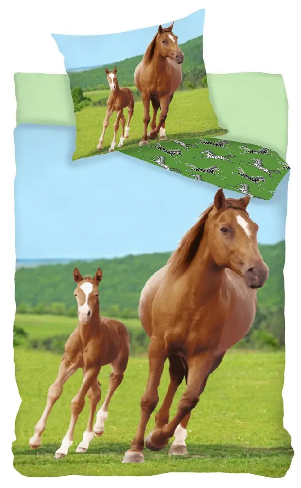 Paardensport beddengoed 140 × 200 cm, 70 × 90 cm